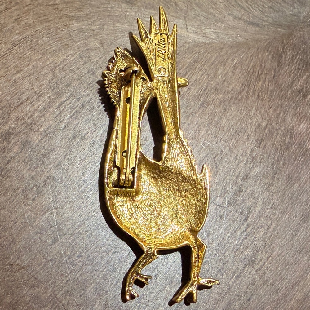 Vintage Roadrunner Brooch J Ritter Signed Bird Pin - Picture 8 of 12